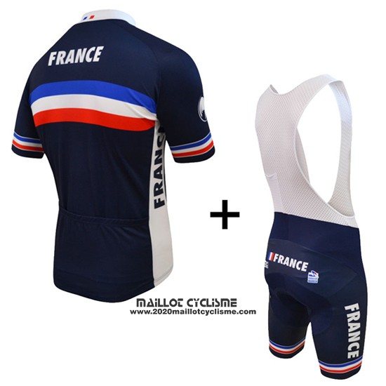 2016 Maillot Ciclismo France Bleu et Blanc Manches Courtes et Cuissard
